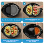 (Black)Reusable Slow Cooker Liner Eco-friendly Silicone Slow Cooker Liner Food