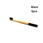 1/5/10pcs Bamboo Toothbrush Wood Handle Oral Care Black 5pcs