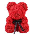 DERCLIVE Ultra Soft Rose Bear Toy Flower Romantic Doll Gift for Birthday Party Valentines Day Wedding