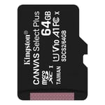 Kingston 64GB Canvas Select Plus microSDXC Minneskort