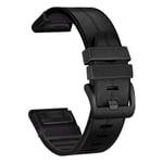 YOOSIDE for Fenix 7 / Fenix 6 / Fenix 5 / EPIX 2 Watch Strap, Quick Fit 22mm Soft Genuine Leather with Silicone Sweatproof Wristband Strap for Garmin Fenix 5 Plus,Approach S62,Quatix 6/5 (Black)