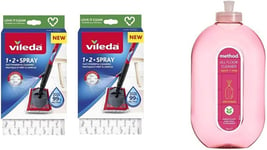 Vileda 1-2 Spray Microfibre Pads Refill Mop Head Replacement Set for Vileda Ult