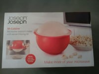 Joseph Joseph M-Cuisine Microwave Popcorn Maker with Kernel Filter Lid Holder 