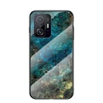 Xiaomi Mi 11T / 11T Pro Marmorskal 9H Härdat Glas Baksida Glassback V2 MultiColor Emerald Green