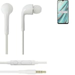 Headphones for Oppo A9 headset in ear plug white