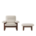 Audo Copenhagen - Brasilia Lounge Chair & Ottoman - Dark Stained Oak/Moss 11 - Sittpuffar