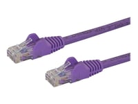 Startech.Com 3M Cat6 Ethernet Cable, 10 Gigabit Snagless Rj45 650Mhz 100W Poe Patch Cord, Cat 6 10Gbe Utp Network Cable W/Strain Relief, Purple, Fluke Tested/Wiring Is Ul Certified/Tia - Category 6 - 24Awg (N6patc3mpl) - Nätverkskabel - Rj-45 (Hane)