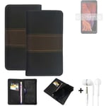Phone Case + earphones for Samsung Galaxy XCover 5 Wallet Cover Bookstyle protec