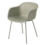 Muuto Fiber Chair with arm rest Dusty green-Green (plastic)