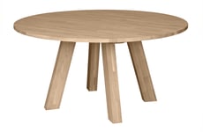 Table à manger ronde en chêne 6 personnes, marron, Ø150 cm