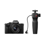 Panasonic Lumix DC-G100DVEBK Micro Four-Thirds Mirrorless Camera with Lumix G Vario 12-32mm F3.5-5.6 Lens & DMW-SHGR2 Tripod Grip, 20.3MP, 4K 30p/FHD 60 Video, Vlogging Camera, USB-C Charging, Black