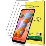 QHOHQ Screen Protector for Samsung Galaxy A11/Galaxy M11, [3 Pack] Tempered Glass Film, 9H Hardness - No Bubbles - Anti-Fingerprint - Anti-Scratch