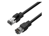Lanview - Patch-Kabel - Rj-45 (Hane) Till Rj-45 (Hane) - 5 M - 6 Mm - S/Ftp - Cat 6A - Formpressad, Utomhus, Hakfri, High-Flex - Svart