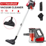 Upright Bagless Stick Vacuum Cleaner Hand Held Hoover 4-in-1 Lightweight Vac Red