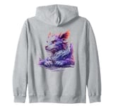cute anime mythical purple dragon sitting down Asian art Zip Hoodie