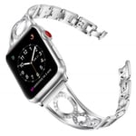 Apple Watch Series 5 44mm rhinestone décor stainless steel watch band - Silver