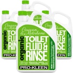 Organic Toilet Chemical Fluid Rinse Caravan & Motorhome Cleaner 4 x 2L