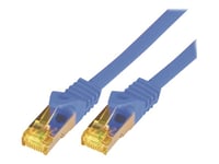 M-Cab - Patch-Kabel - Rj-45 (Hane) Till Rj-45 (Hane) - 25 Cm - Sftp, Pimf - Cat 7 - Halogenfri, Formpressad, Hakfri - Blå