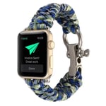 Apple Watch Series 4 44mm Paracord rep armband - Blå / Grön