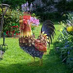 chisheen Statue de Jardin en Forme de Coq en métal - Sculpture d'extérieur