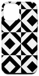 Coque pour iPhone 12 mini White Black Square Rectangle Art Deco Vintage Pattern