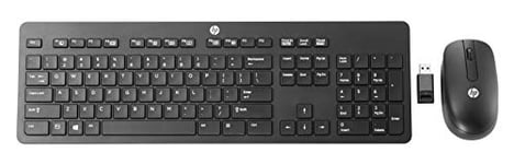 HP Wireless Business Keyboard - Flat - Standard Wireless - RF Wireless, Black, Mouse Included