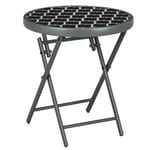 Rootz Trädgårdsbord - Fällbart bord - Trädgårdshopfällbart bord - Runt - Väderbeständigt - Fällbart - Svart - Ø45 x 50 cm