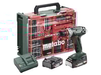 Metabo Bs 18 Quick Set 602217710 Batteri Boremaskine 18 V 2 Ah Litium Børsteløs, Inkl. Ekstra Batteri, Kuffert, Inkl. Oplader, Inkl. Tilbehør