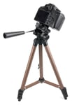 DURAGADGET Camera Tripod with Extendable Legs and Ball-Tilt Head in Black & Gold - Compatible with the Panasonic Lumix DC-FZ82 & DC-TZ90 Cameras
