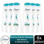Dove Nutritive Solutions Daily Moisture Shampoo For Normal & Dry Hair, 6x400ml