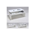 Le Quai Des Affaires - Table basse plateau relevable darwin 100x50cm / Blanc/ 100x50x43 cm - Blanc