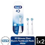 Oral-B iO Ultimate Clean Toothbrush Refill Replacement Heads White, 2 Pack