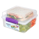 Sistema TO GO Lunch Box Cube Max | 2 L Bento-Box Style Food Container with Dividers & Leak-Proof Yoghurt Pot | BPA Free | Assorted Colours