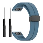 Garmin Fenix 7S/6S/6S Pro etc. Klockarmband i silikon med magnetlås - Blå