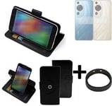 For Huawei P60 Art protective case + Bumper black cover bag wallet flipstyle Cas