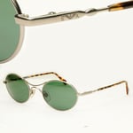 Emporio Armani 1997 Vintage Sunglasses Mens Womens Oval Silver Green 071-S 815