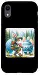 Coque pour iPhone XR Lapin de Pâques Adventurer Hikes Articles géants Sac à dos Randonnée