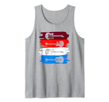 Electric And Acoustic Guitars Within Paint Brush Strokes Tank Top
