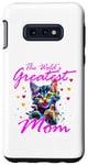 Coque pour Galaxy S10e Chat arc-en-ciel avec inscription « This is what the greatest mom looks »