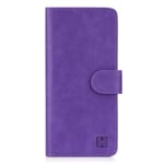 32nd Book Wallet PU Leather Flip Case Cover For Nokia 2.4, Design With Card Slot and Magnetic Closure - Purple