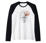 Star Wars Millennium Falcon Schematic Raglan Baseball Tee