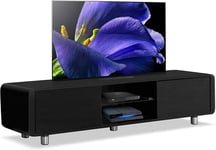 Homeology CAPRI Gloss Black Black Sides Beam-Thru 32" - 65" TV Cabinet