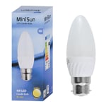 2 Pack B22 White Thermal Plastic Candle LED 4W Warm White 3000K 400lm Light Bulb