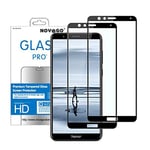 NOVAGO Compatible avec Huawei Honor 7X - Film en Verre trempé Protection écran résistant (x2, Noir)