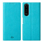 Foluu for Sony Xperia 5 III Case, Flip Folio Wallet Case Slim Premium PU Leather Case ID Credit Card Slots Kickstand Magnetic Closure TPU Bumper Cover for Sony Xperia 5 III 2021 (Blue)