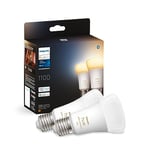 Philips Hue NEW White Ambiance Smart Light Bulb 2 Pack 75W - 1100 Lumen [E27 Edison Screw] With Bluetooth. Works with Alexa, Google Assistant and Apple Homekit.