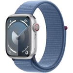 APPLE Apple Watch Series 9 Gps + Cellular - 41 Mm Silver Aluminiumfodral Winter Blue Sport Loop Strap