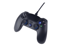 GEMBIRD JPD-PS4U-01 - Spelkontroll - 8 knappar - kabelansluten - svart - för PC, Sony PlayStation 4