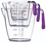 3 Piece Purple Acrylic Measuring Jug Set