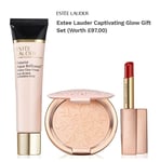 Estee Lauder ❤️ Captivating Glow Gift Set - Full Size: Primer Lipstick Highlight